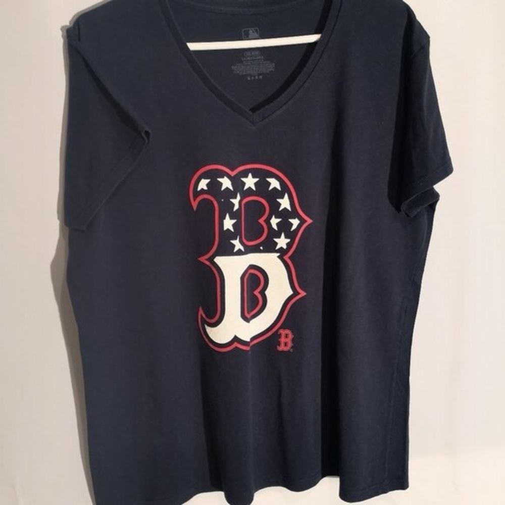 Boston Red Sox Ladies Short Sleeves Vneck Tshirt